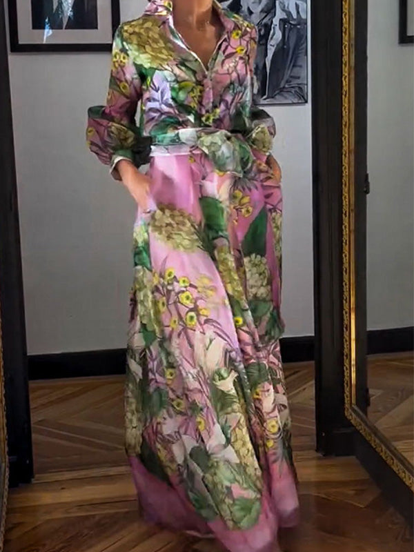 Fashionable and elegant printed long-sleeved shirt