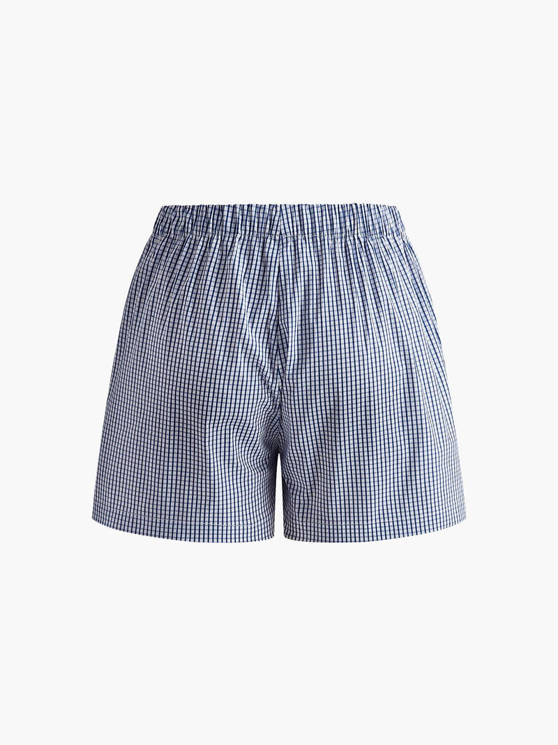 Plaid Lace Up Shorts Set