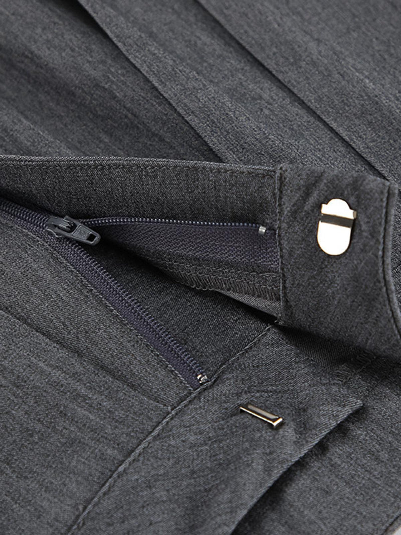 High-Waist Pleated Thin Pants