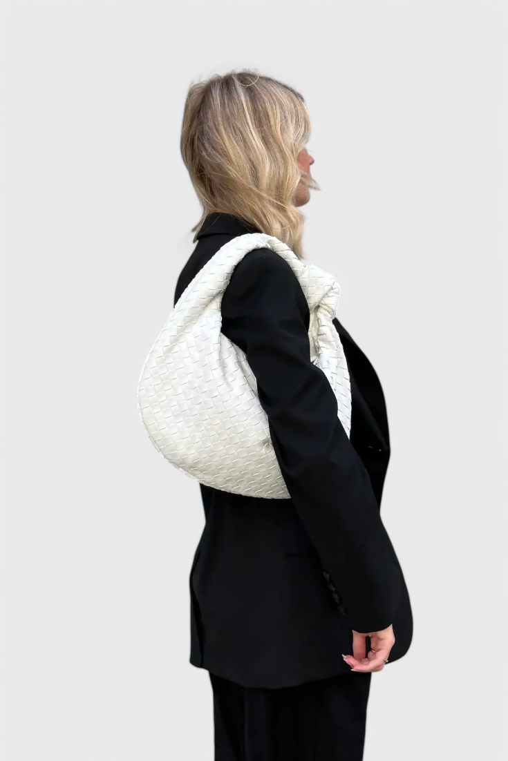 Bolso de Hombro Mediano de Tejido con Estilo Sage