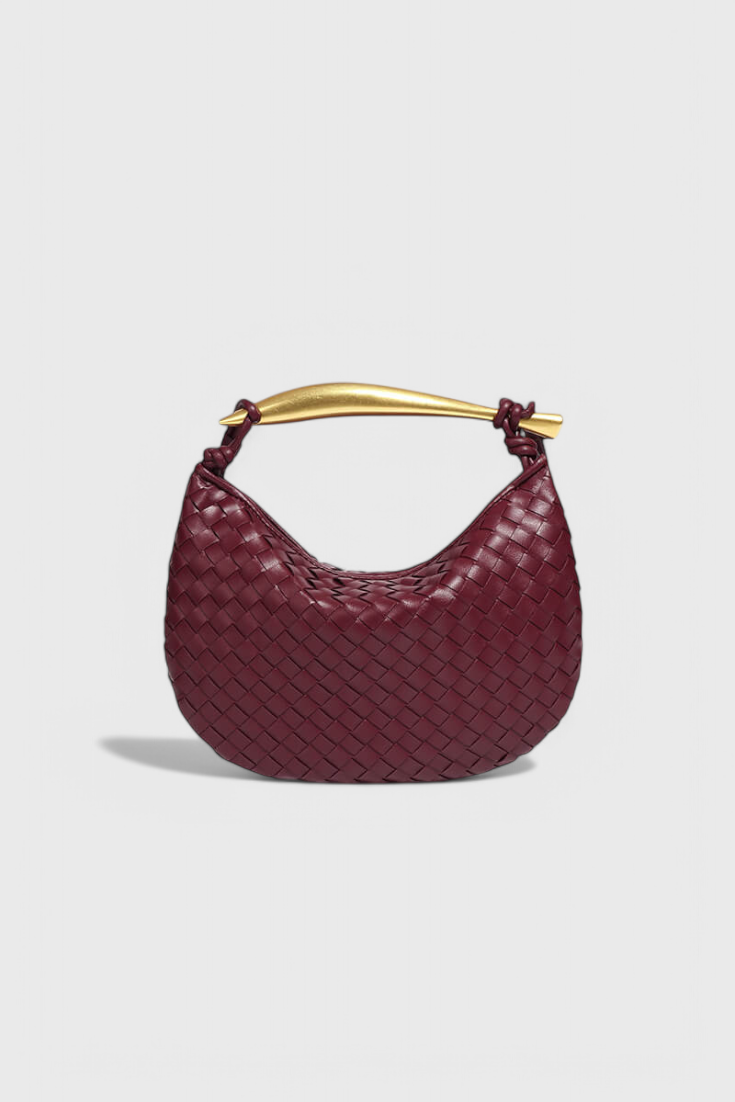 Elegante Bolso Gerda de Tejido con Asa Dorada para un Look Sofisticado