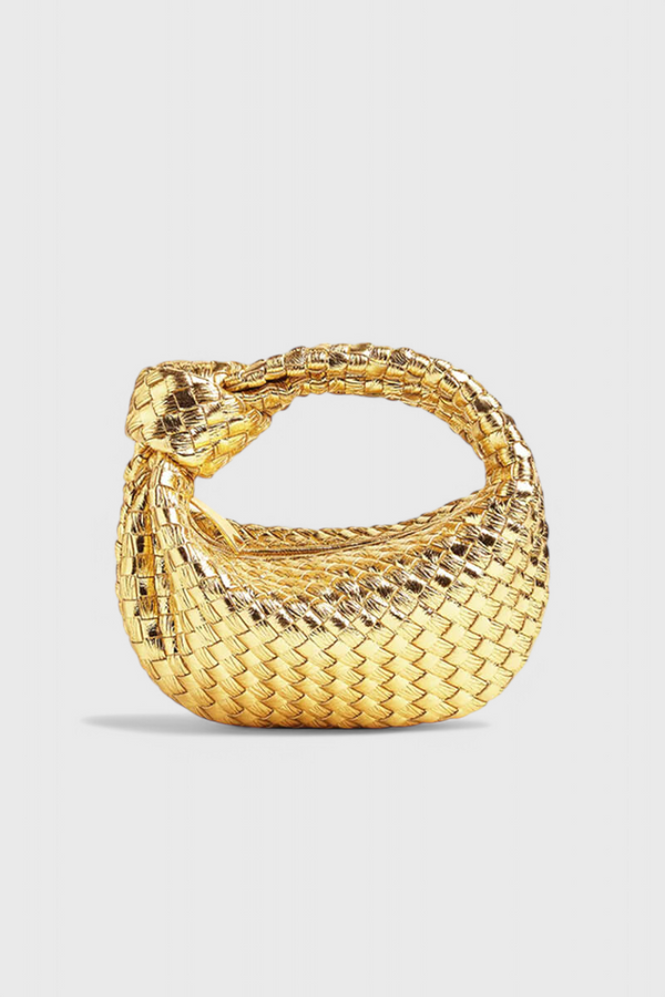 Bolso Satchel Compacto de Arenal de Salvia con Diseño Trenzado