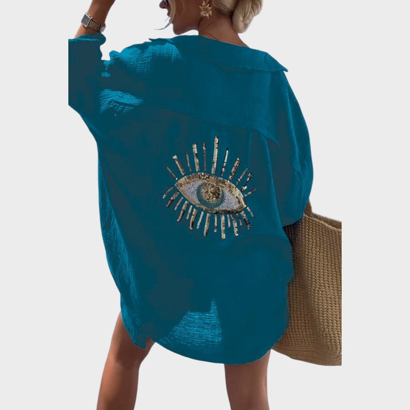 Selena | Camisa Bordada Con Detalles Brillantes