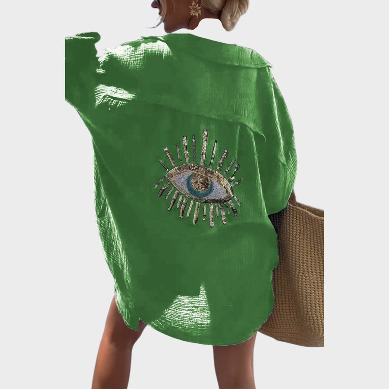 Selena | Camisa Bordada Con Detalles Brillantes