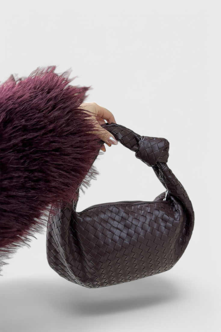 Bolso de Hombro Mediano de Tejido con Estilo Sage