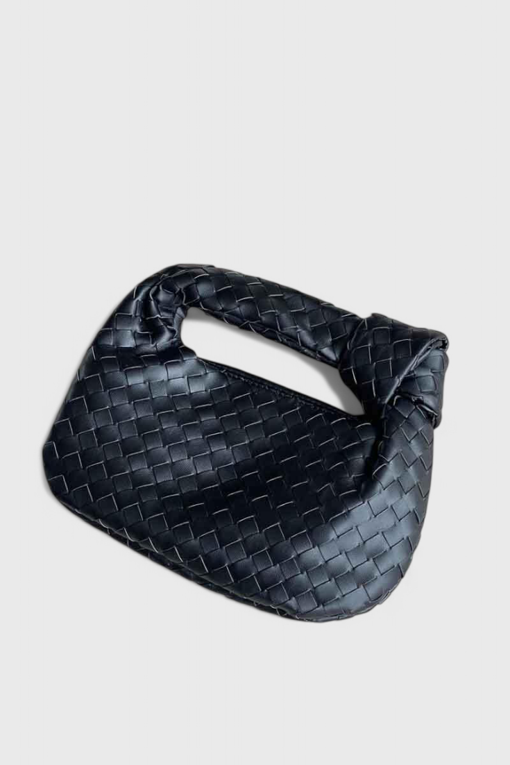 Bolso Satchel Compacto de Arenal de Salvia con Diseño Trenzado