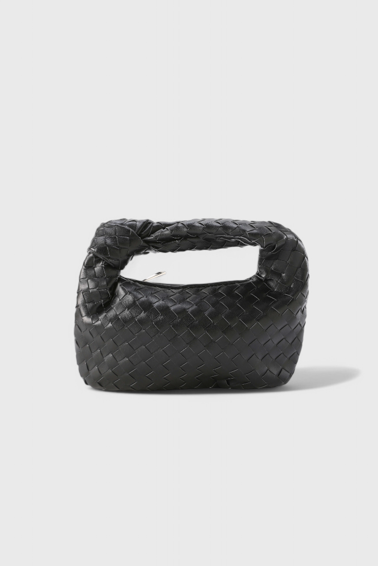 Bolso Satchel Compacto de Arenal de Salvia con Diseño Trenzado