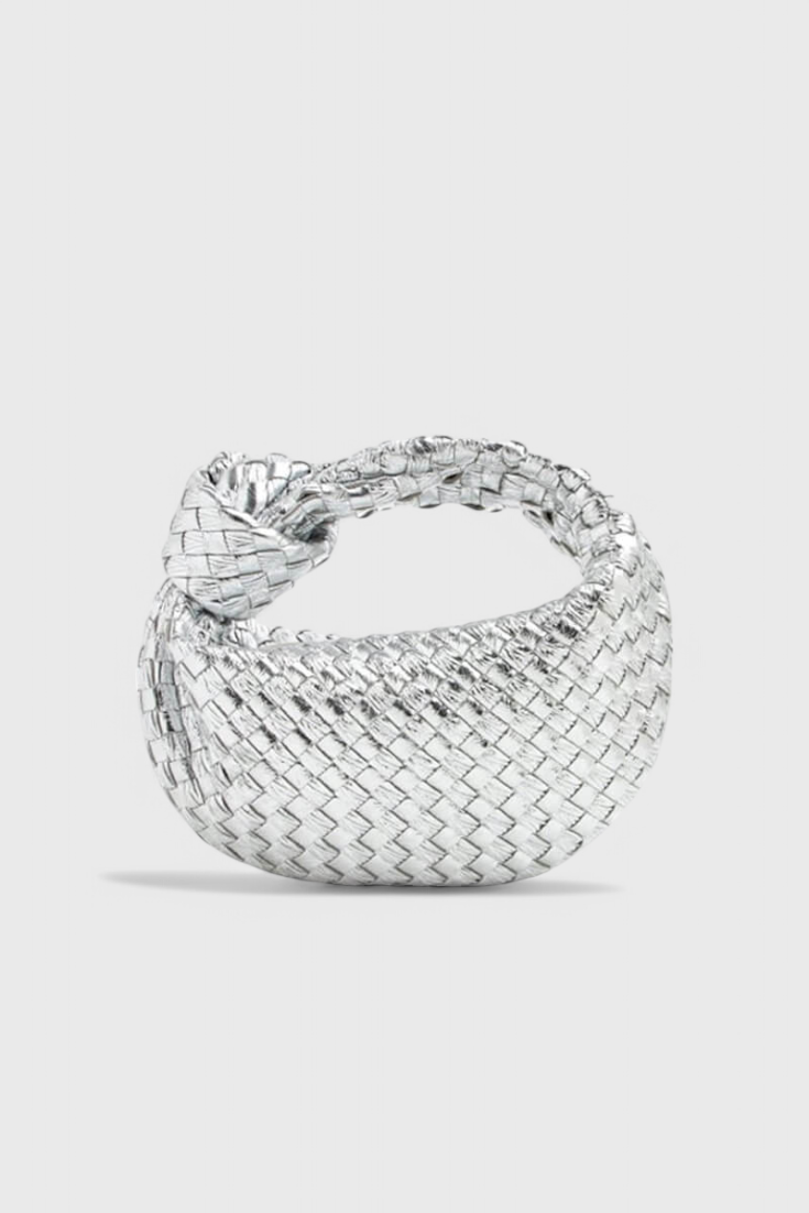 Bolso Satchel Compacto de Arenal de Salvia con Diseño Trenzado