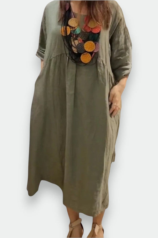 MANDIRA | Vestido de algodón y lino