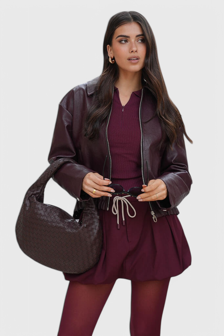 Bolso de Hombro Mediano de Tejido con Estilo Sage